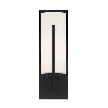 Designers Fountain Cambria 4.5in 1-Light Matte Black Modern Indoor Wall Sconce with Etched Glass Shades D258M-WS-MB